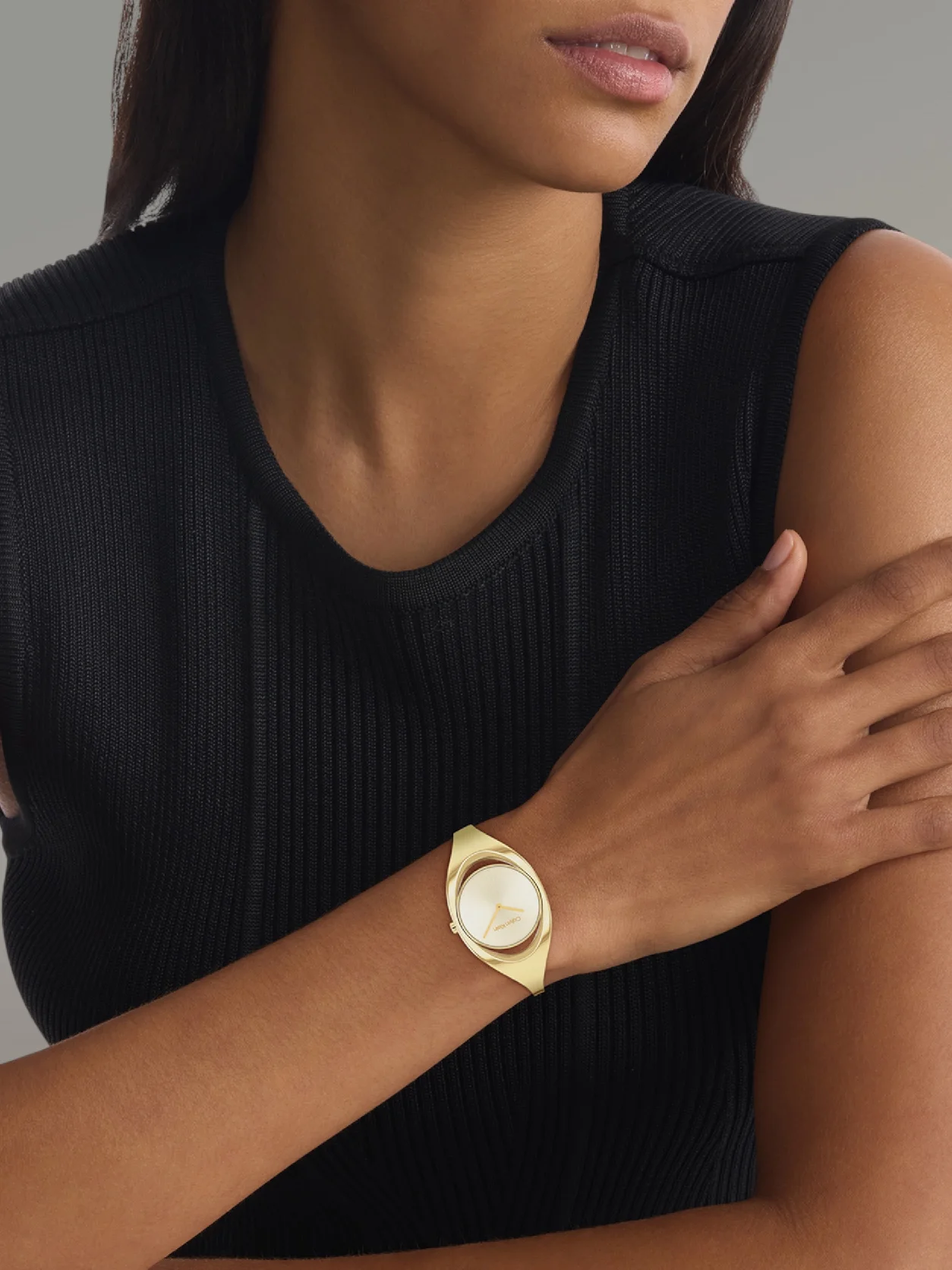 Gold ساعة يد إيليشن بسوار نحيف