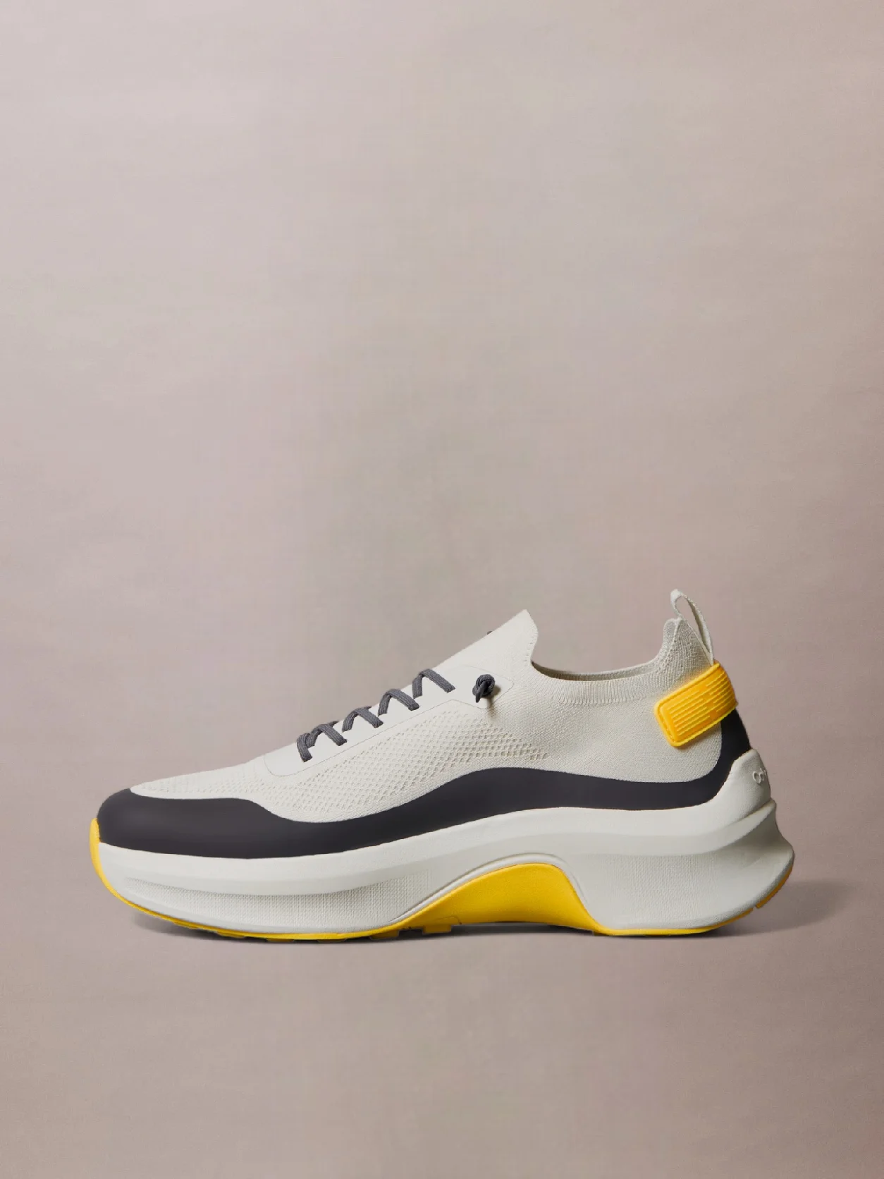 Vaporous White/Coal/Buttercup Chunky Runner Sock Knit Trainers