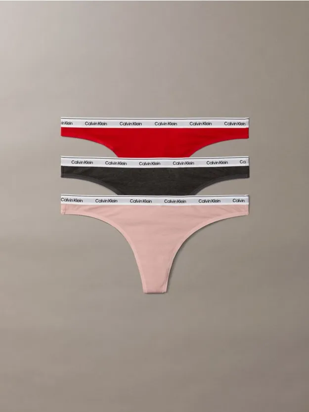 CHARCOAL GREY/ADRENILINE RUSH/SUBDU 3 Pack Thongs - Modern Logo