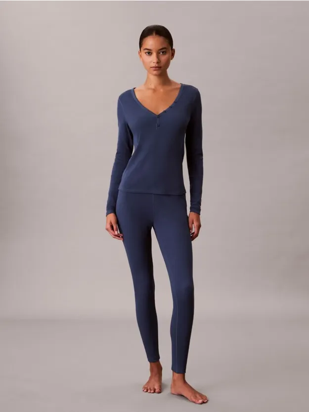 Dark Denim بنطال ليجينجز مريح من تشكيلة Cotton Stretch Rib