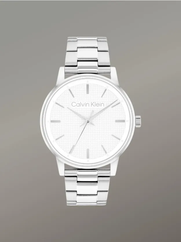 Silver Textured Dial Bracelet Watch
