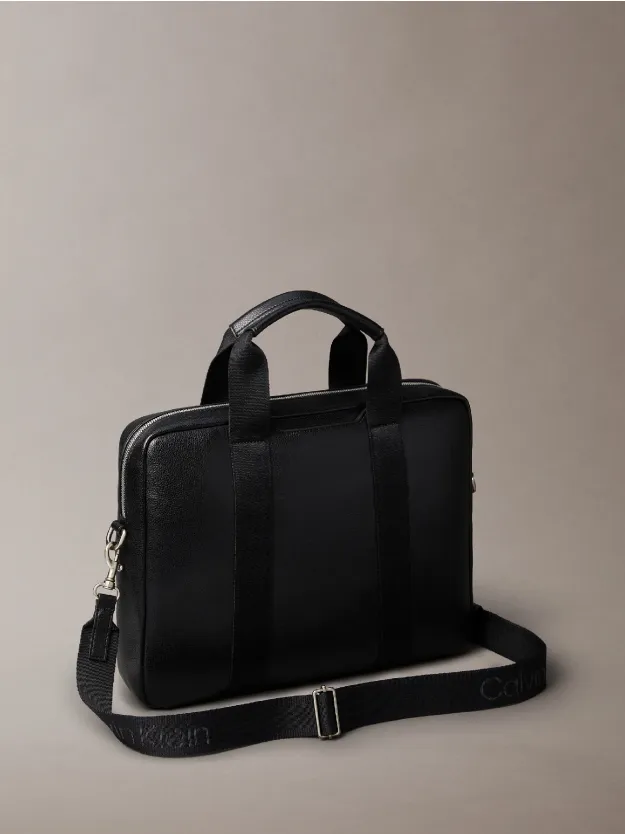 Black Pebbled Smart Storage Laptop Bag
