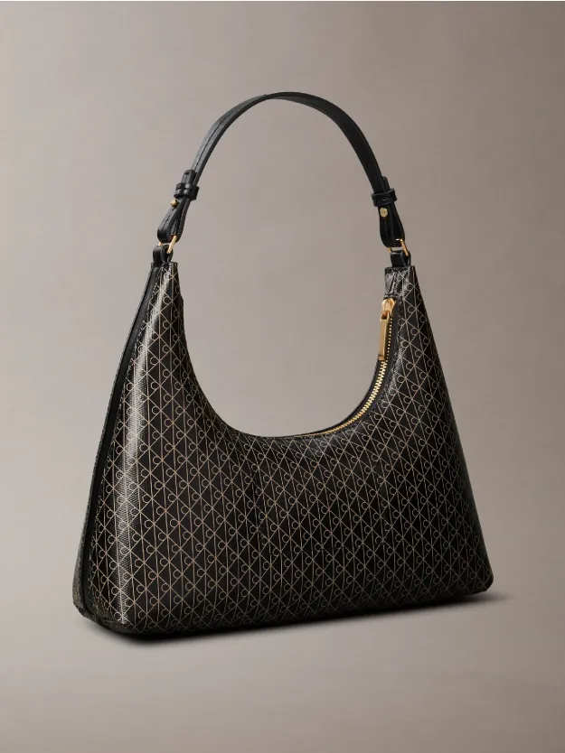 BLACK AOP حقيبة كتف بشعار بكامل التصميم