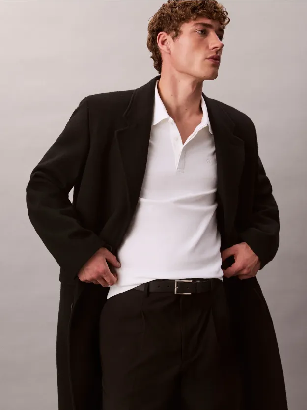 Bright White بولوشيرت من القطن الفاخر