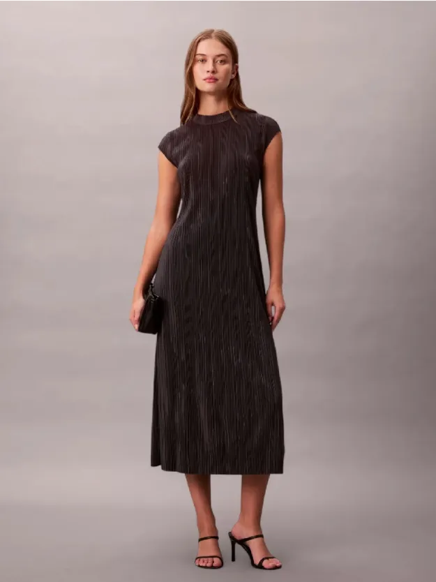 Ebony Plisse Midi Dress