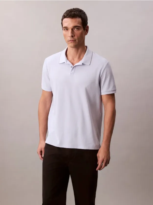 Xenon Blue بولوشيرت من قماش بيكيه بخطوط متباينة اللون