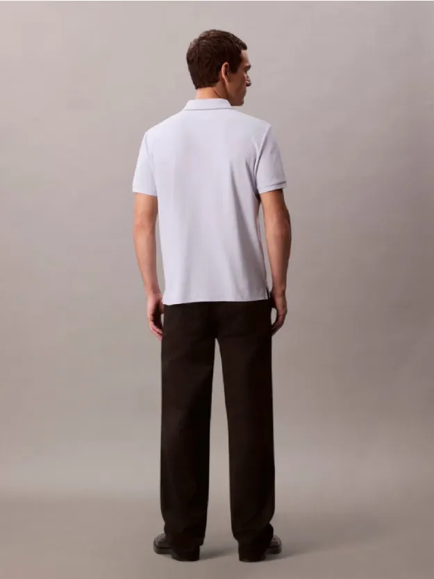 Xenon Blue بولوشيرت من قماش بيكيه بخطوط متباينة اللون