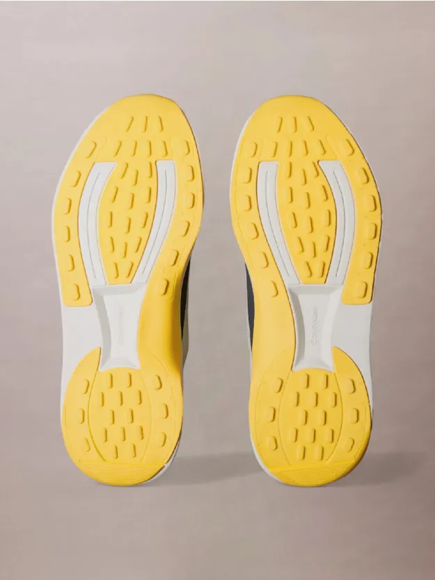 Vaporous White/Coal/Buttercup Chunky Runner Sock Knit Trainers