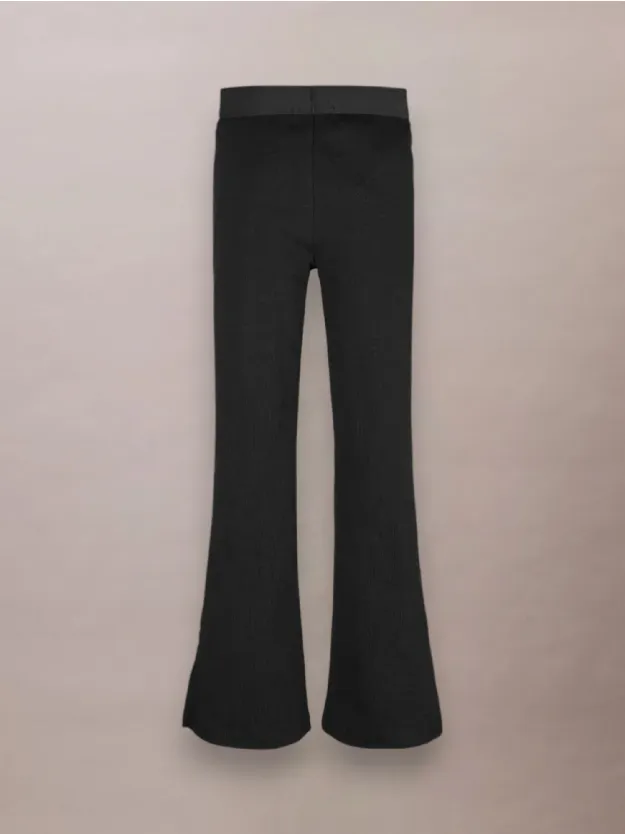 Ck Black Rib Flare Pant