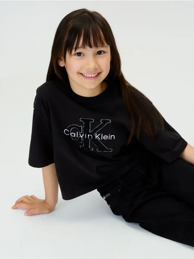 Ck Black Toweling Logo T-shirt