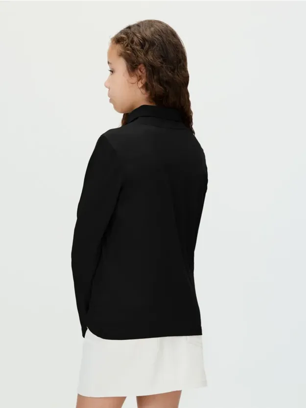 Ck Black Slim Turtle Neck Top