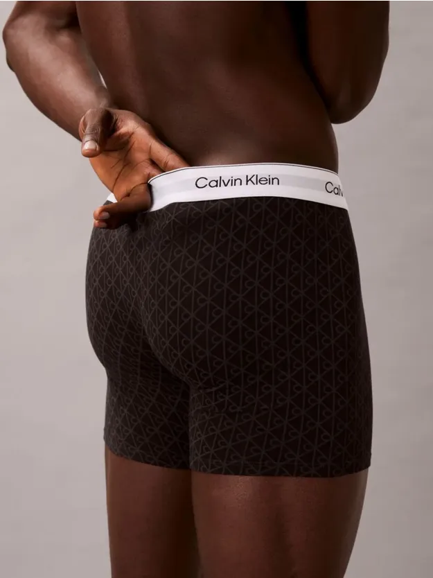 Sleet/Seamless Emblem_Black/Ashford 3 Pack Boxer Briefs - Icon Cotton Stretch