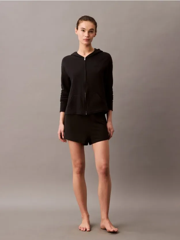 Black هودي Icon Cotton Terry مريح