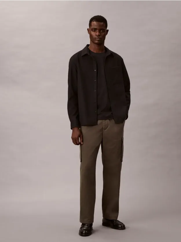 Beluga بنطال كارجو من القطن بقصة مستقيمة