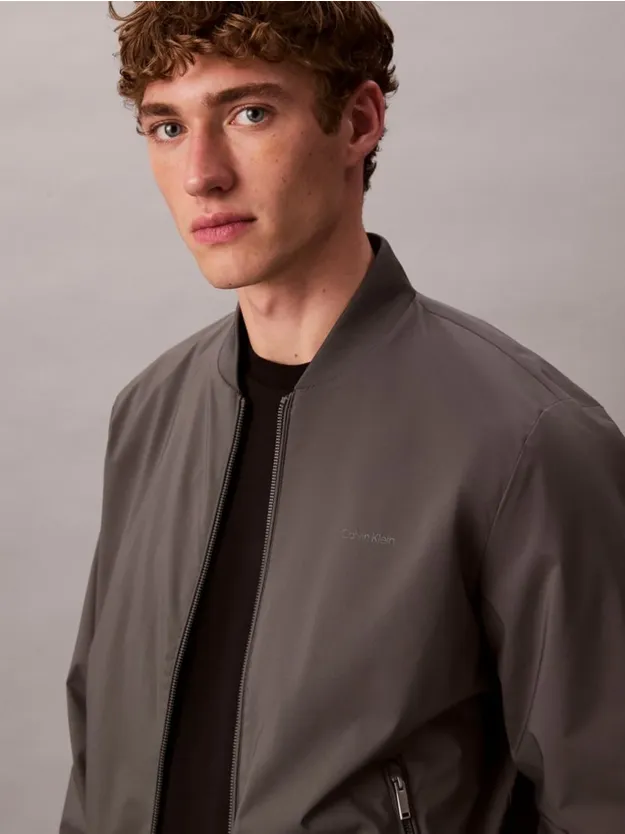 Dark Grey جاكيت بومبر بقصة مريحة