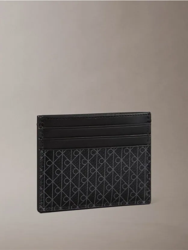 Black Allover Monogram Logo Card Holder