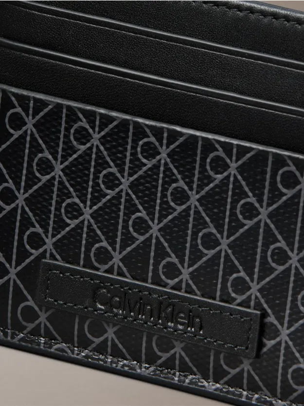 Black Allover Monogram Logo Card Holder