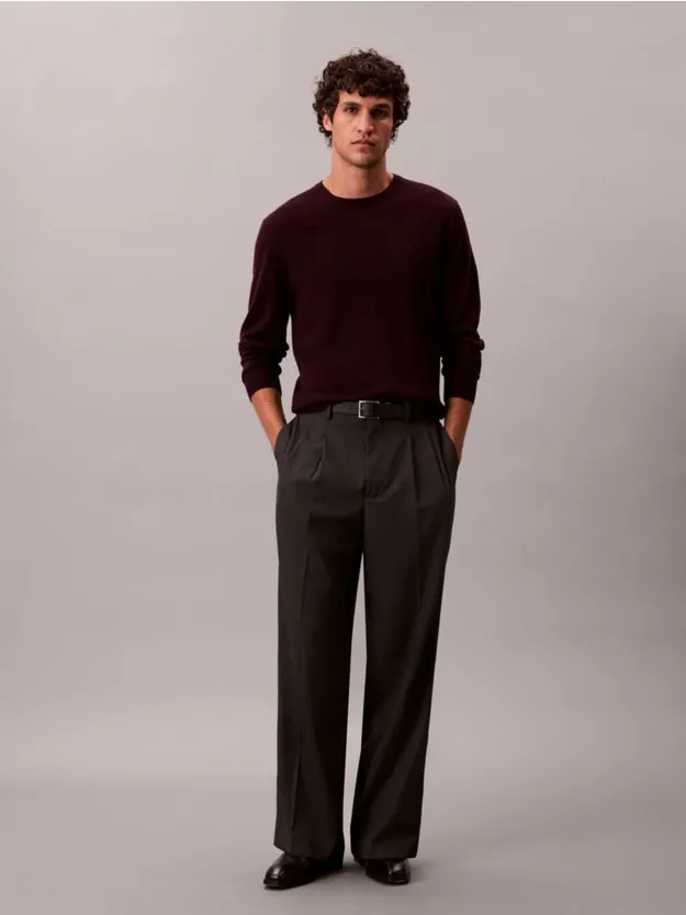 Moroccan Brown كنزة كلاسيك صوف ميرينو