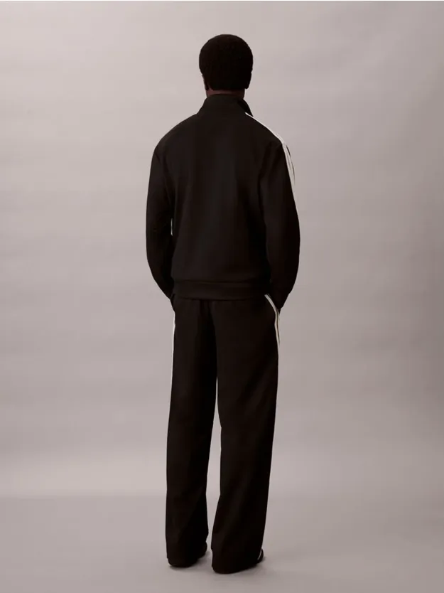 Black Double Knit Track Trousers