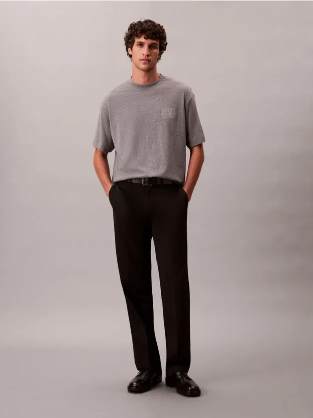 Med Grey Heather CK Emblem Patch Tee