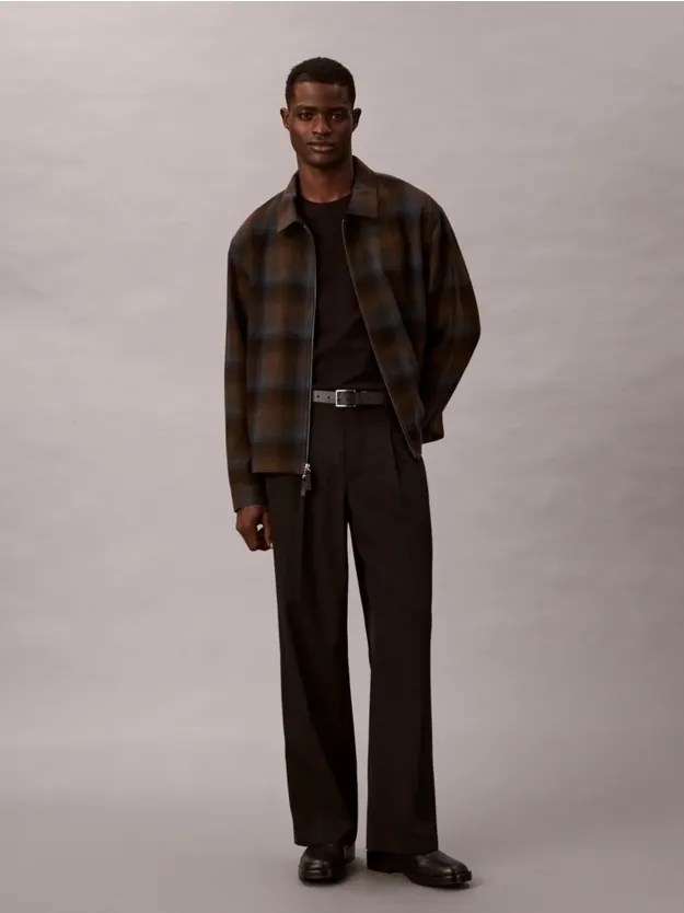 Thrush Yarn-Dyed Wool Blend Flannel Zip Jacket