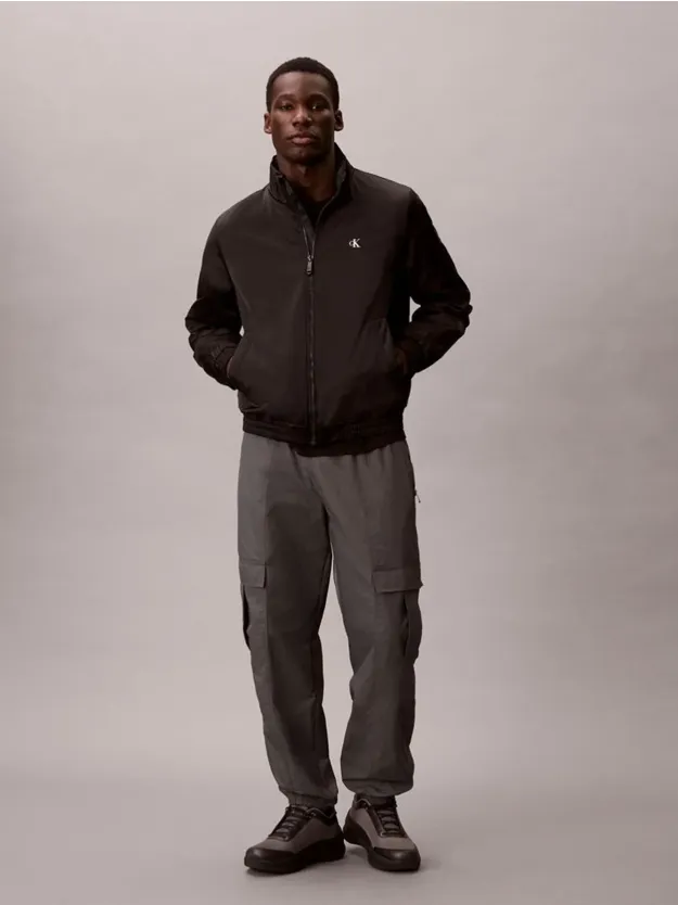 Dark Grey Nylon Cargo Joggers