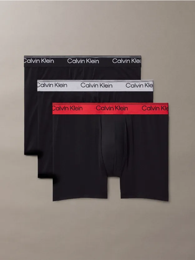 black/ black w sleet wb/ black w ad مجموعة سراويل بوكسر من تشكيلة Microfibre Stretch من 3 قطع