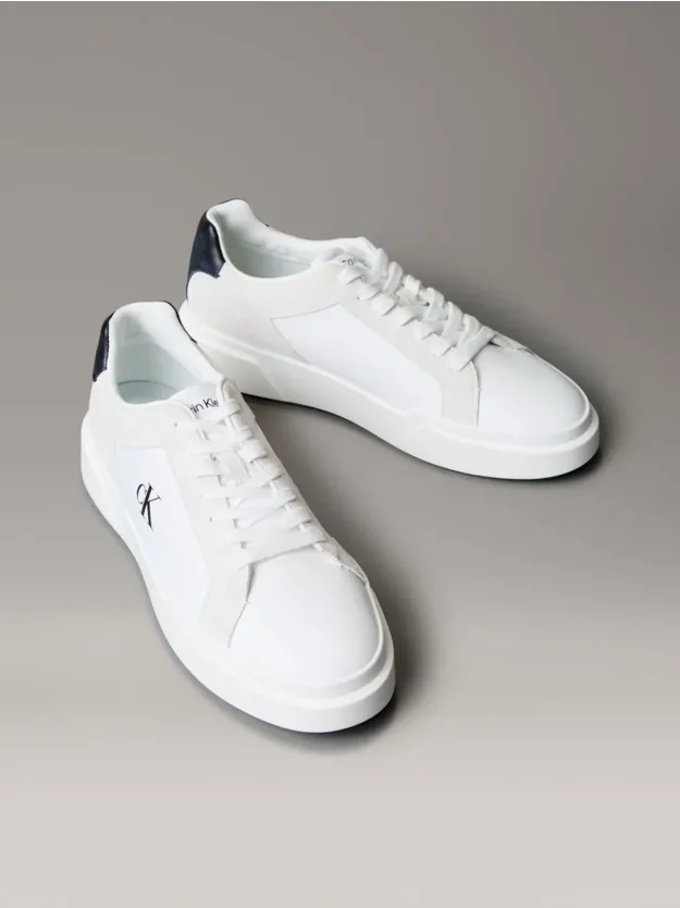 Bright White/Black Leather Durable Traction NYC Trainers