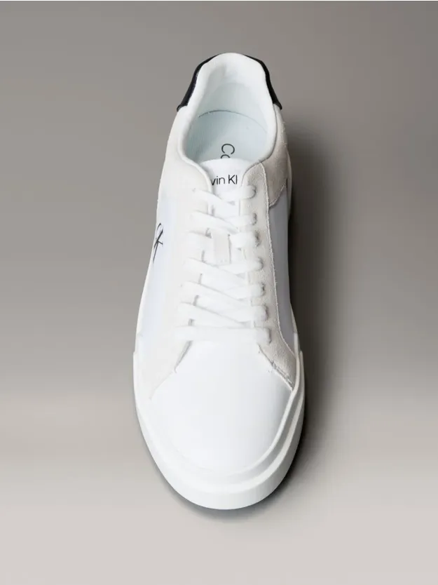 Bright White/Black Leather Durable Traction NYC Trainers