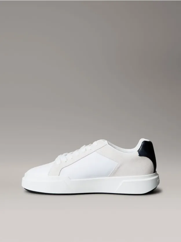Bright White/Black Leather Durable Traction NYC Trainers