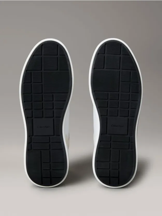 Bright White/Black Leather Durable Traction NYC Trainers