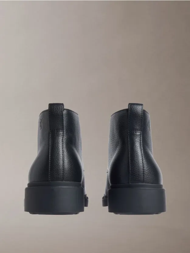 Triple Black Leather Airfit® Lugged Desert Boots