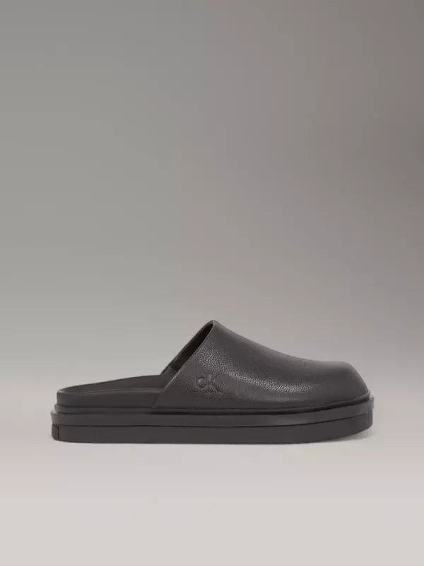 Leather Clog Slippers