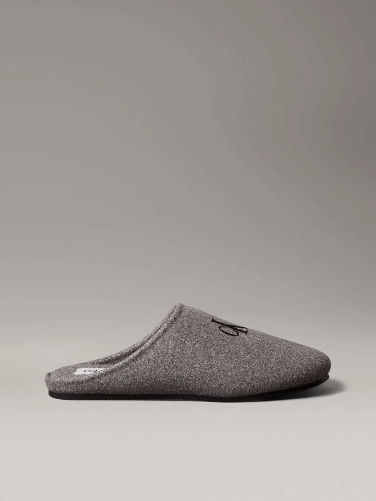 Granite Gray/Black Felt Signature Logo Mule Slippers