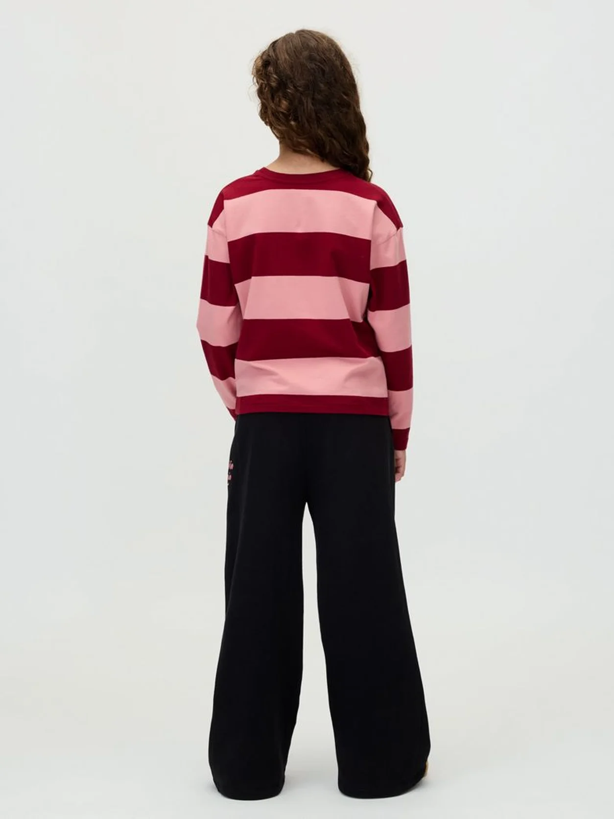 Ck Black Wide Leg Pintuck Joggers