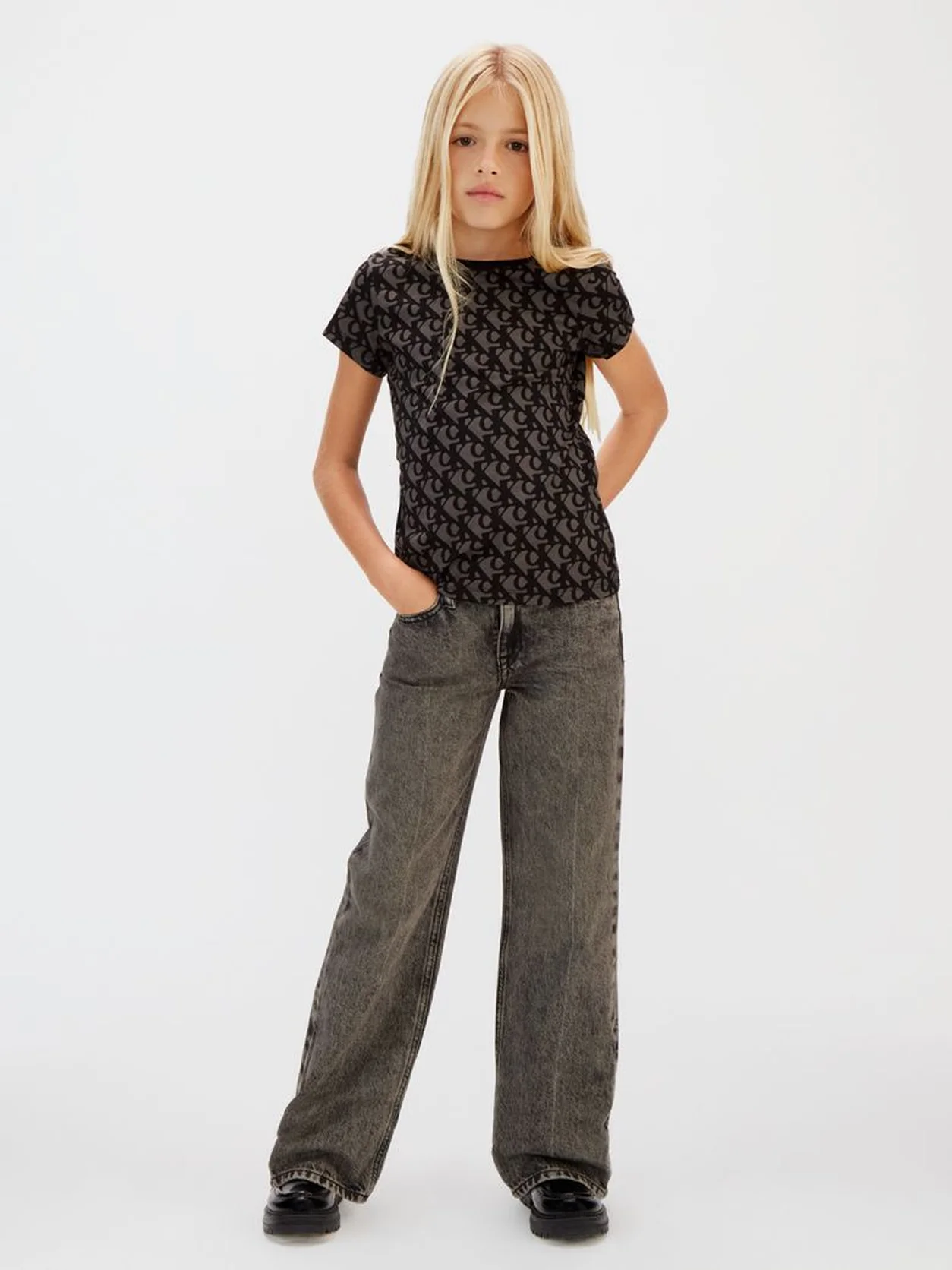 Whitecap Gray / Ck Black 2-Pack Stripe Slim T-Shirts