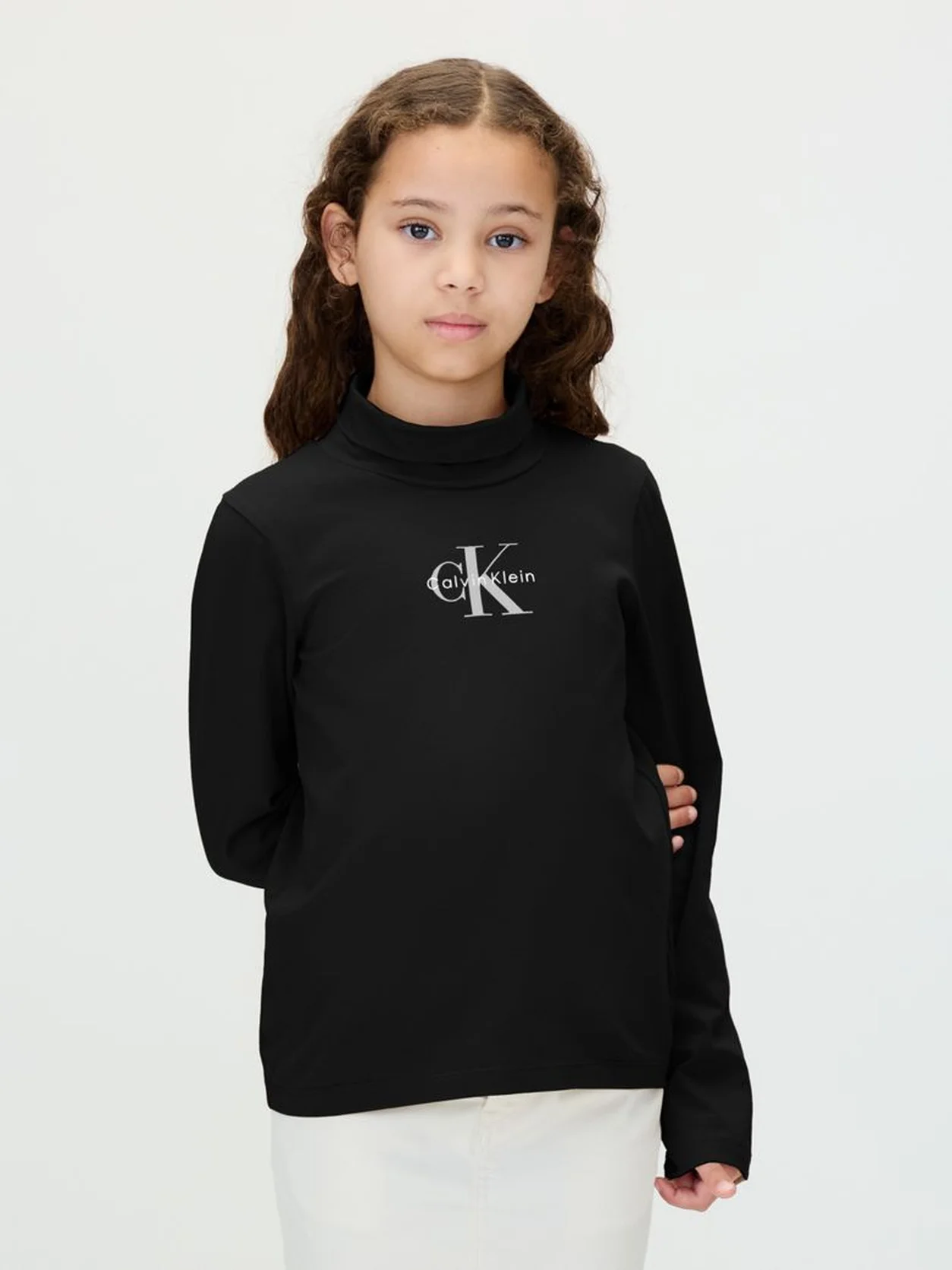 Ck Black Slim Turtle Neck Top