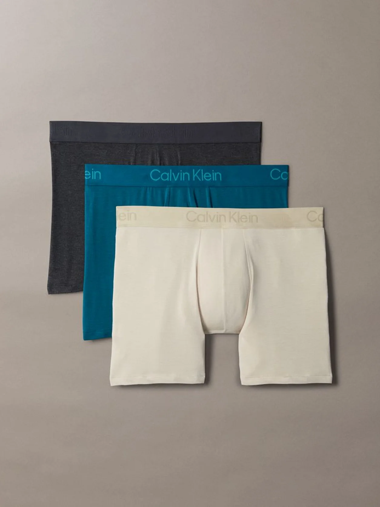 CHARCOAL HEATHER/ALOE ESENCE/TEAL M طقم سراويل داخلية بوكسر من تشكيلة Ultra Soft Modal من 3 قطع