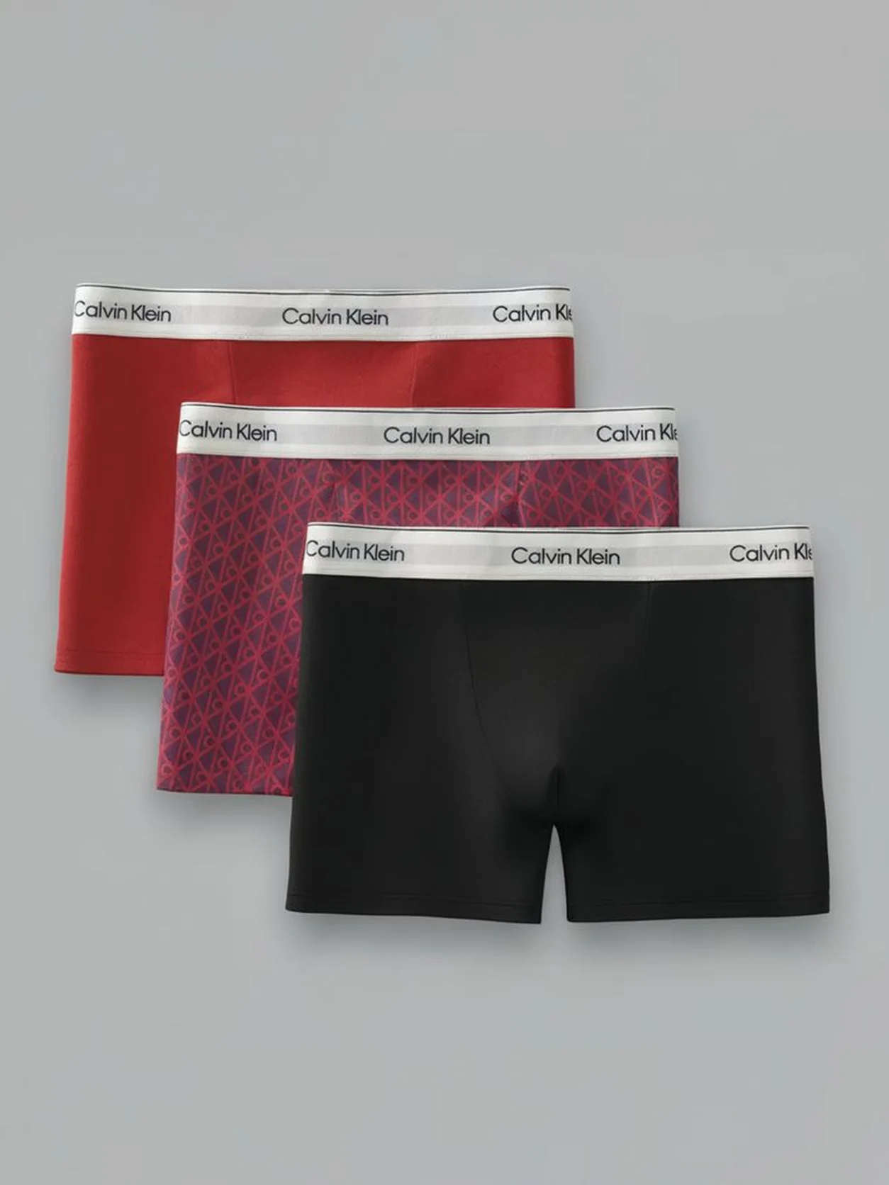 Black/Seamless Emblem_Dark Berry/Ad 3 Pack Trunks - Cotton Stretch