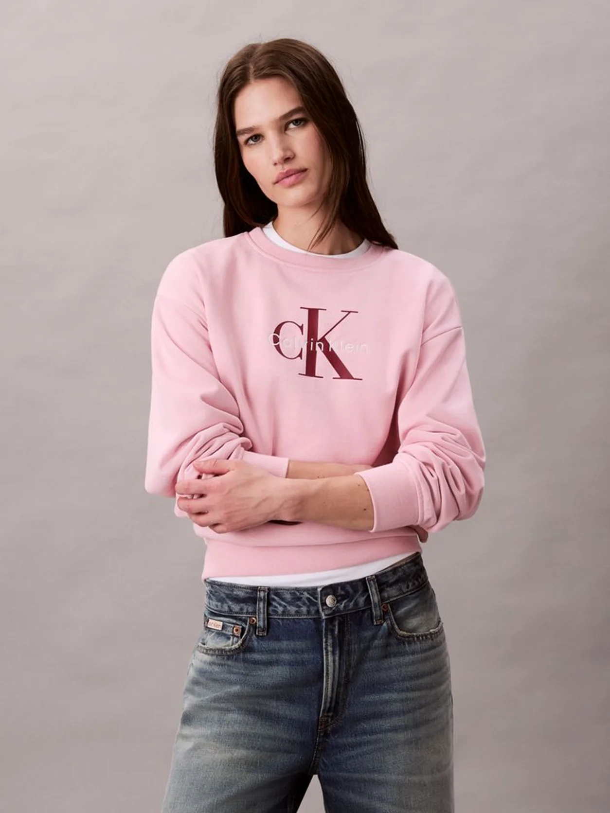 Pink Nectar Cropped Monogram Sweatshirt