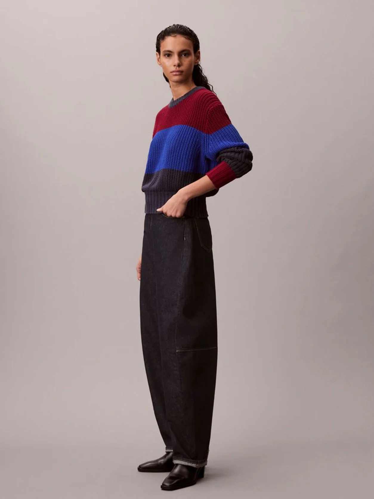 Inkwell Combo Chunky Stripe Relaxed Sweater