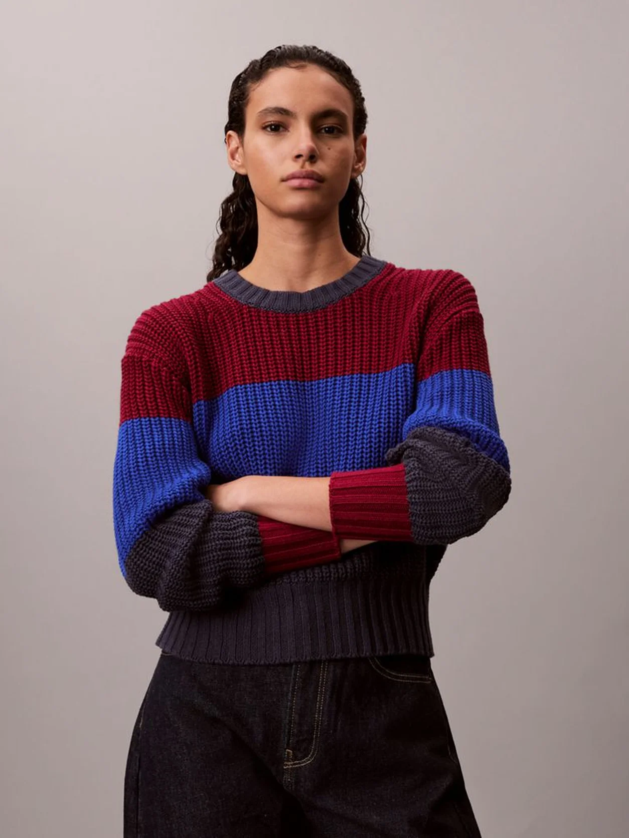 Inkwell Combo Chunky Stripe Relaxed Sweater