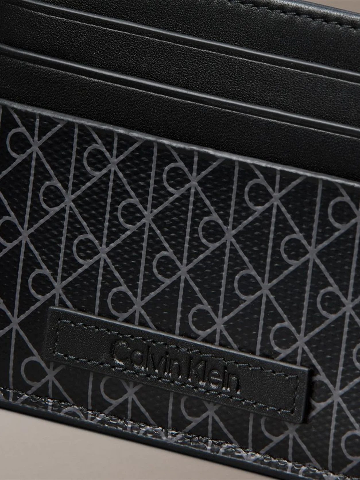Black Allover Monogram Logo Card Holder