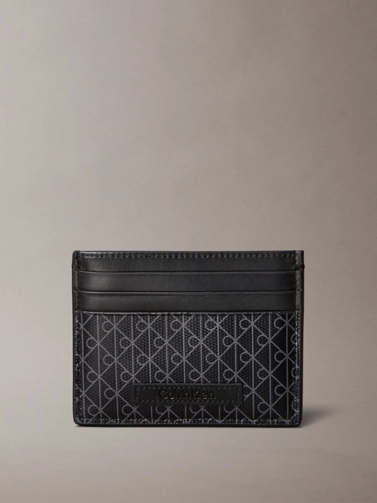 Black Allover Monogram Logo Card Holder