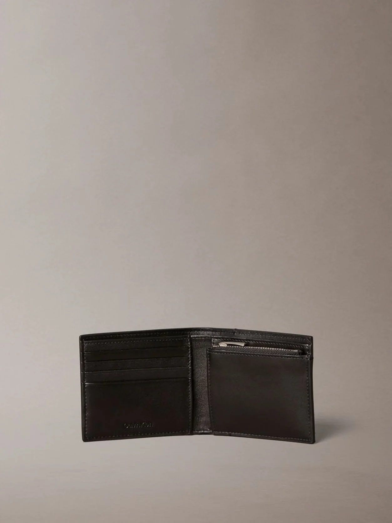Black Embossed Allover Monogram Bifold Wallet With Coin Pouch