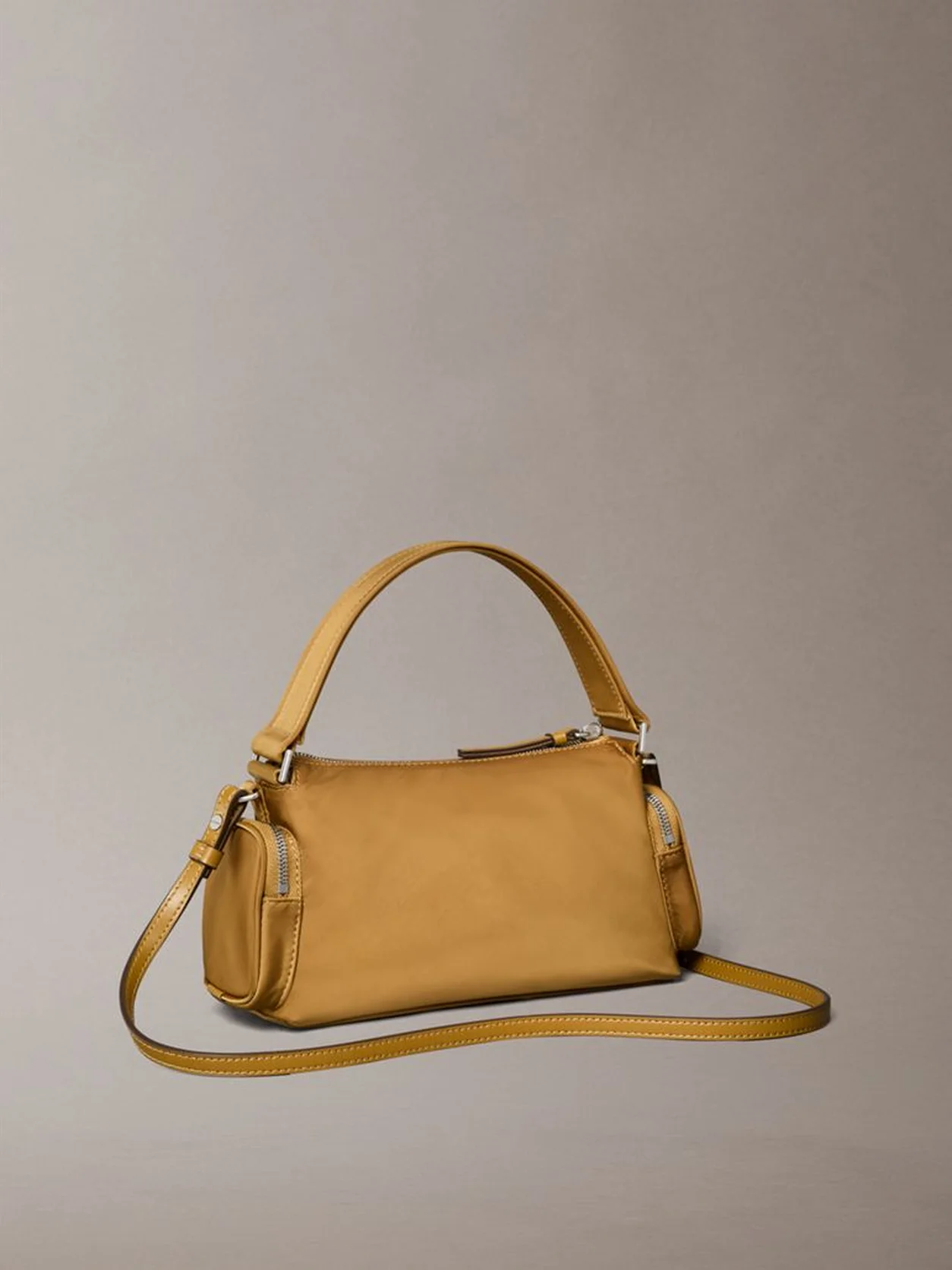 Cumin Soft Satin Nylon Shoulder Bag