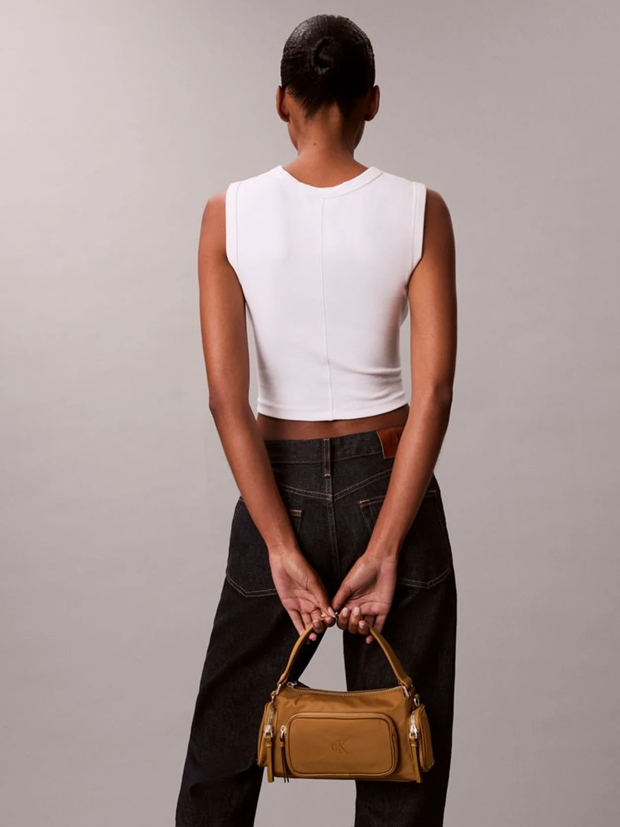 Cumin Soft Satin Nylon Shoulder Bag