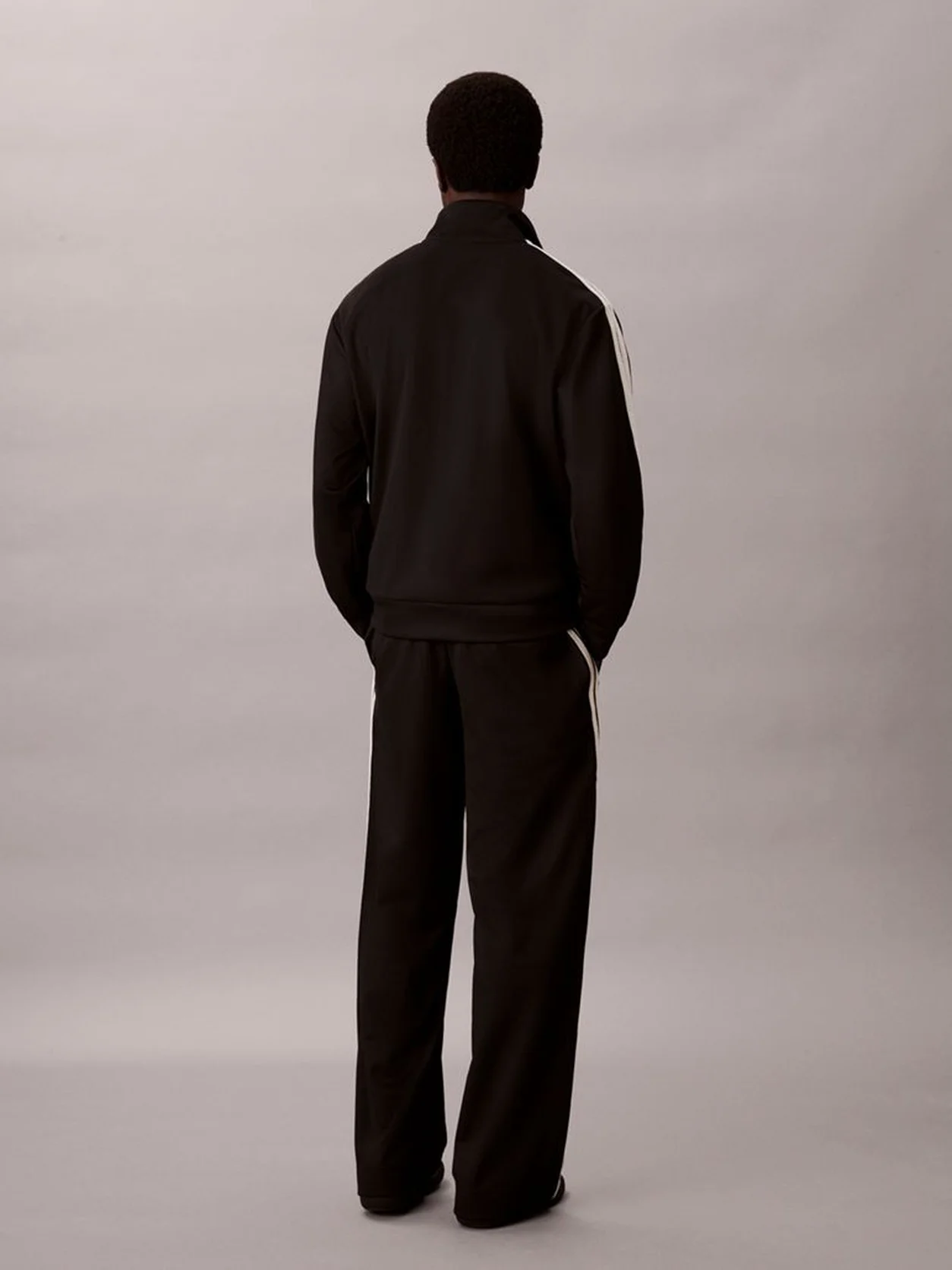 Black Double Knit Track Trousers