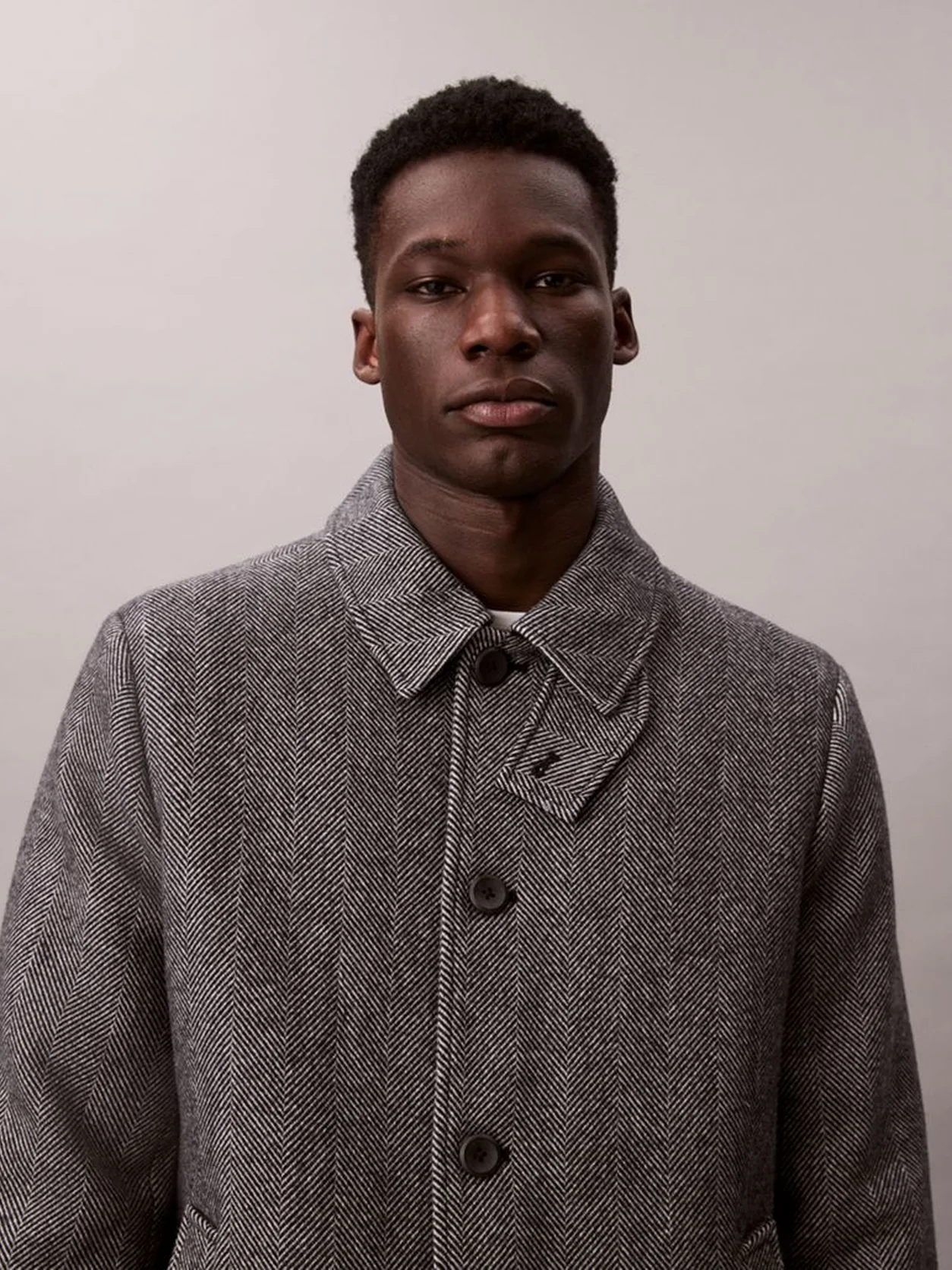 Black Tech Wool Blend Coat