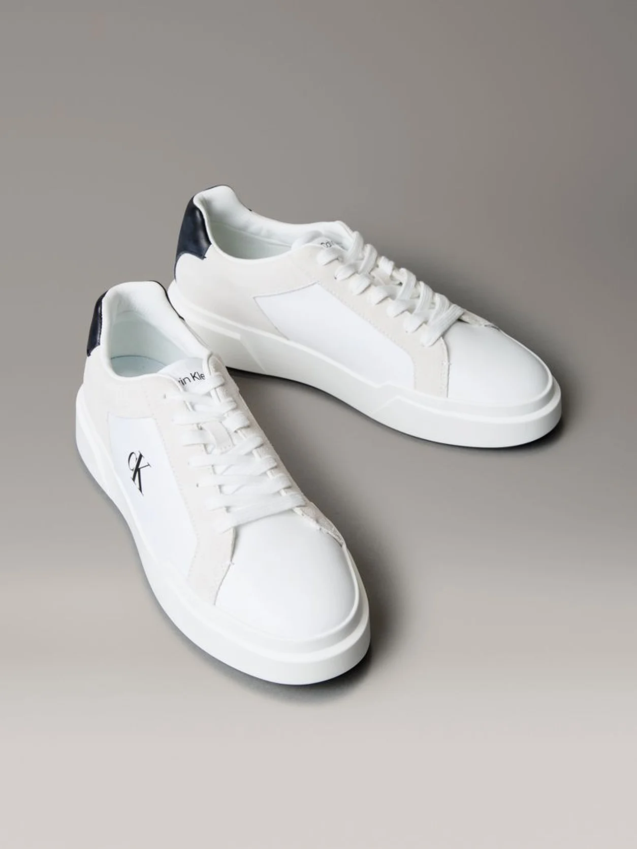 Bright White/Black Leather Durable Traction NYC Trainers